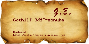 Gothilf Bársonyka névjegykártya